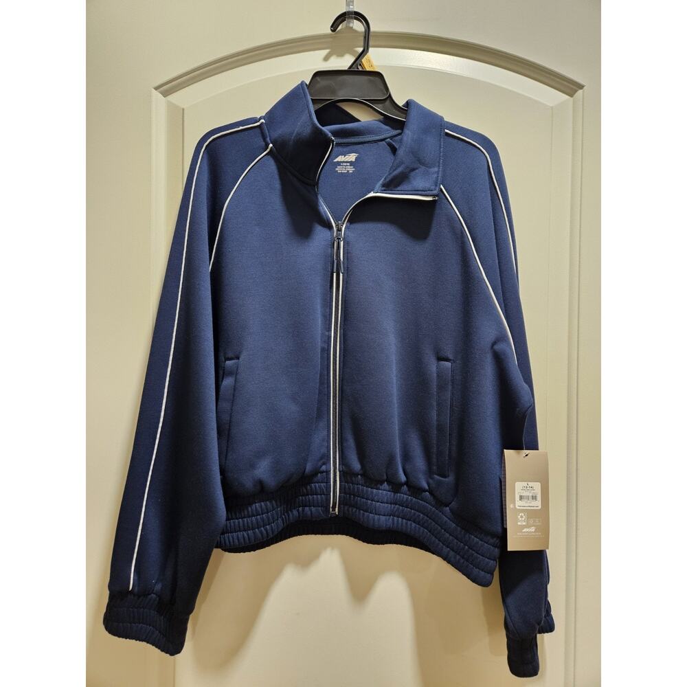 Avía Women's Double Knit Jacket Size L (12-14) Color Dark Blue Long Sleeve NWT - Picture 2 of 10